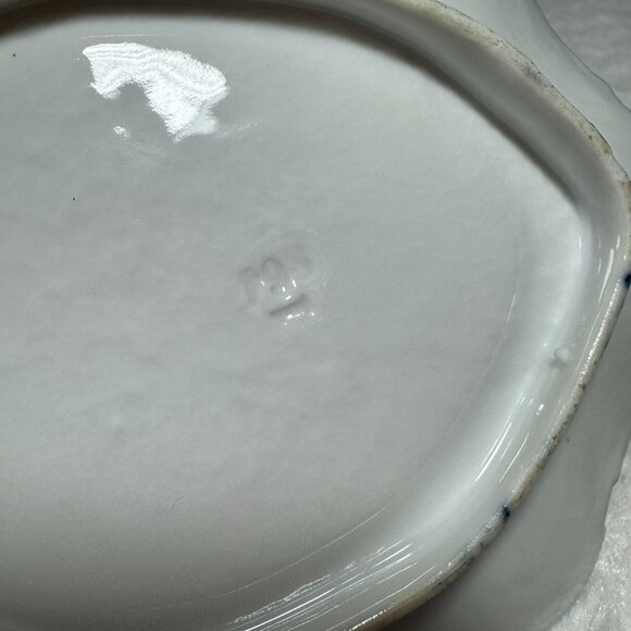 Antique Porcelain Bowl & Plate Set With Floral Design & Gold Accents 2 pc set - Picture 4 of 9